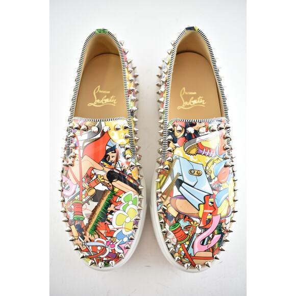 Christian Louboutin Super Pik Boat Flat Patent Loubi Low Top Slip On Sneaker 36 - Picture 5 of 12